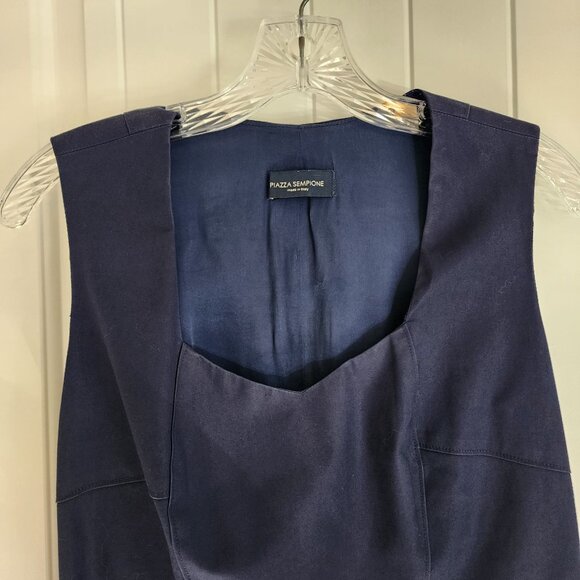 Navy Sheath Dress With V-Neckline by Plaza Sempione APPROX SIZE 8 SEE LISTING - Picture 13 of 14